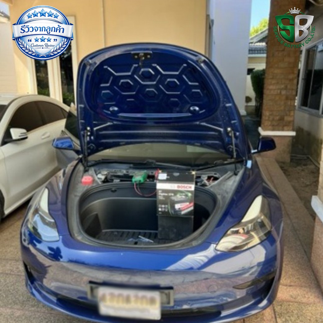เปลี่ยนแบตรถไฟฟ้า Tesla Model Y เปลี่ยนแบตเตอรี่ 12V ถึงที่ 24 ชั่วโมง